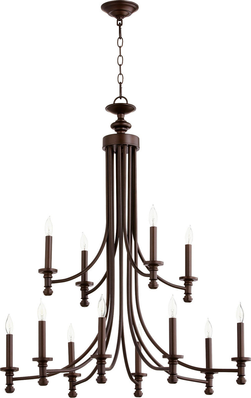 Quorum Rossington Chandelier in Oiled Bronze 6022-12-86