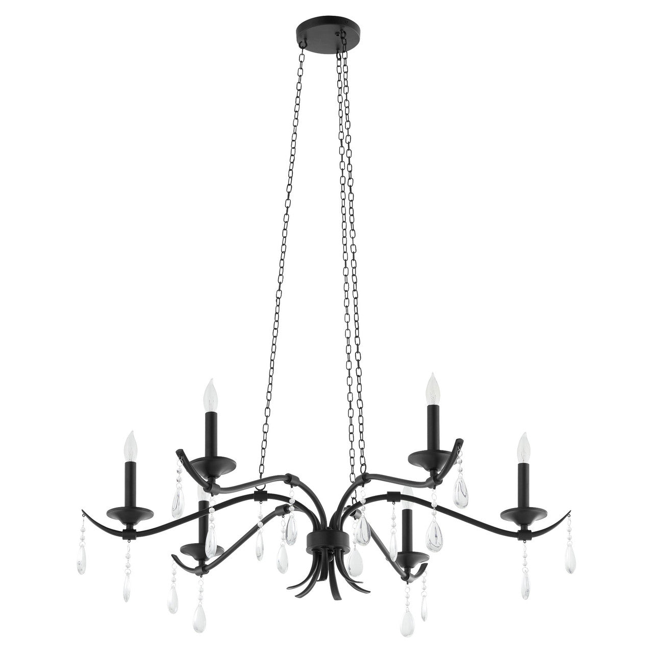 Quorum  Lorelei 6 Light 36" Chandlier - Matte Black 603-6-59