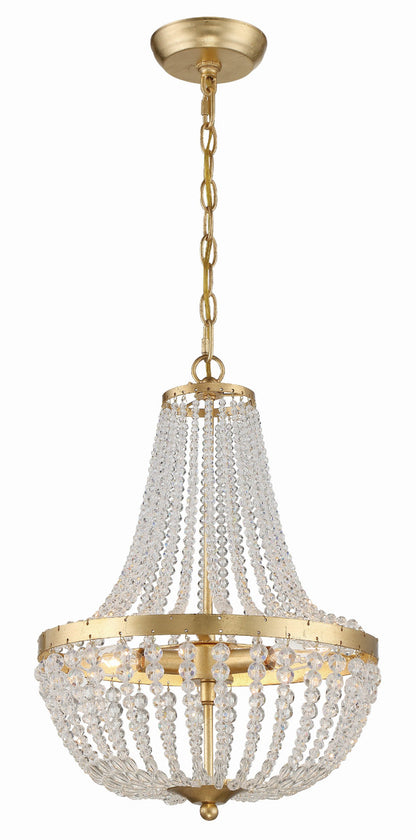 Crystorama Rylee 3 Light Antique Gold Chandelier 603-GA