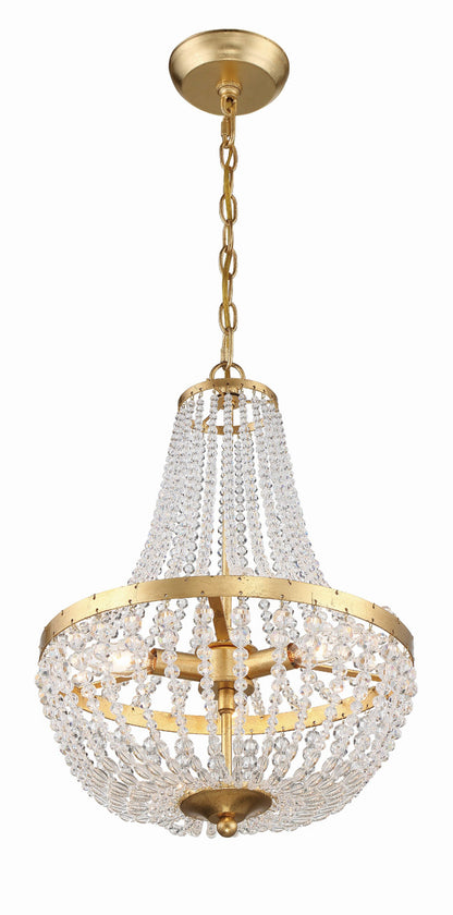 Crystorama Rylee 3 Light Antique Gold Chandelier 603-GA