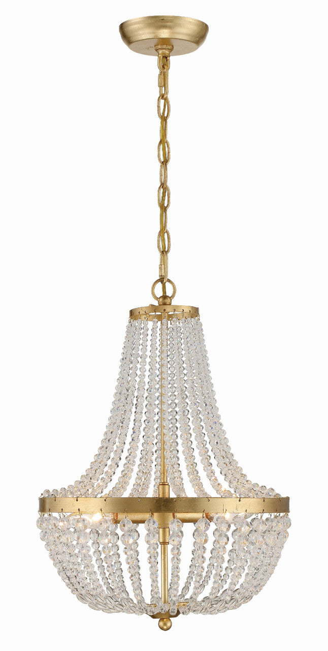 Crystorama Rylee 3 Light Antique Gold Chandelier 603-GA