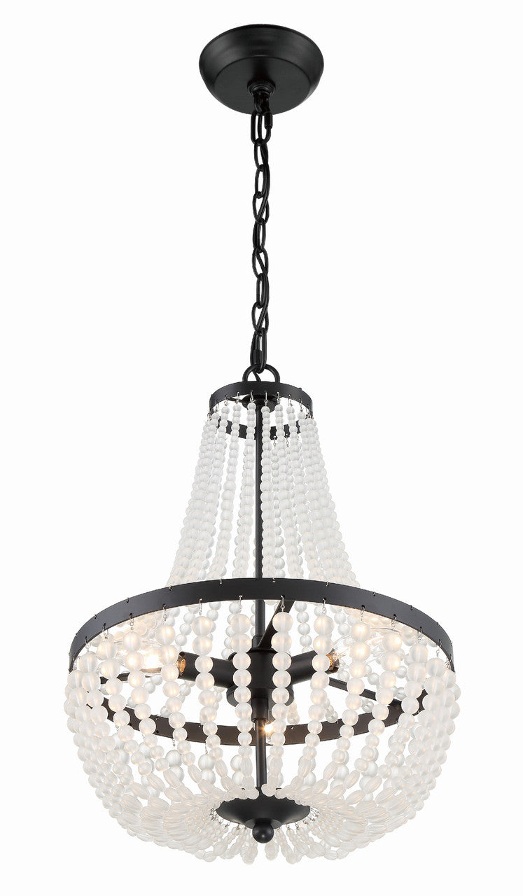 Crystorama Rylee 3 Light Matte Black Chandelier 603-MK