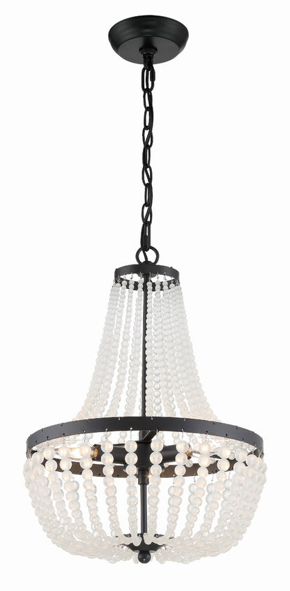 Crystorama Rylee 3 Light Matte Black Chandelier 603-MK