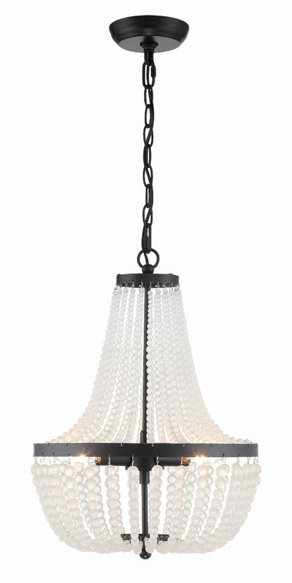 Crystorama Rylee 3 Light Matte Black Chandelier 603-MK