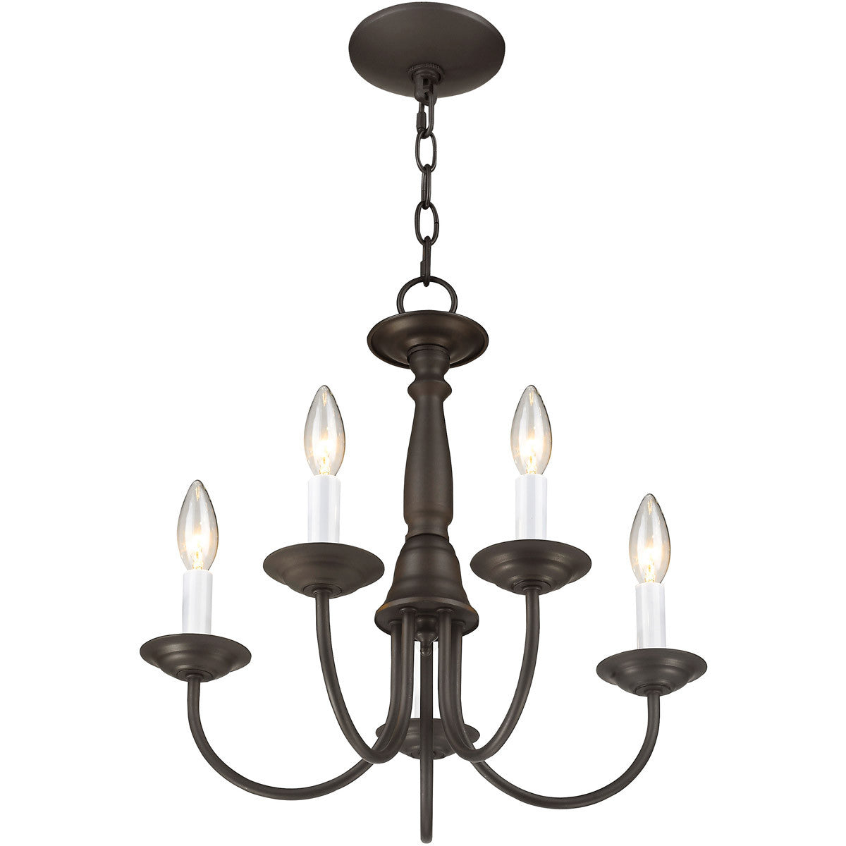 Livex Lighting Home Basics Collection 5 Light Bronze Chandelier in Bronze 6030-07