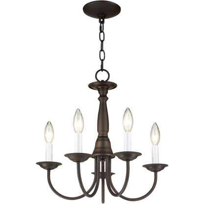 Livex Lighting Home Basics Collection 5 Light Bronze Chandelier in Bronze 6030-07