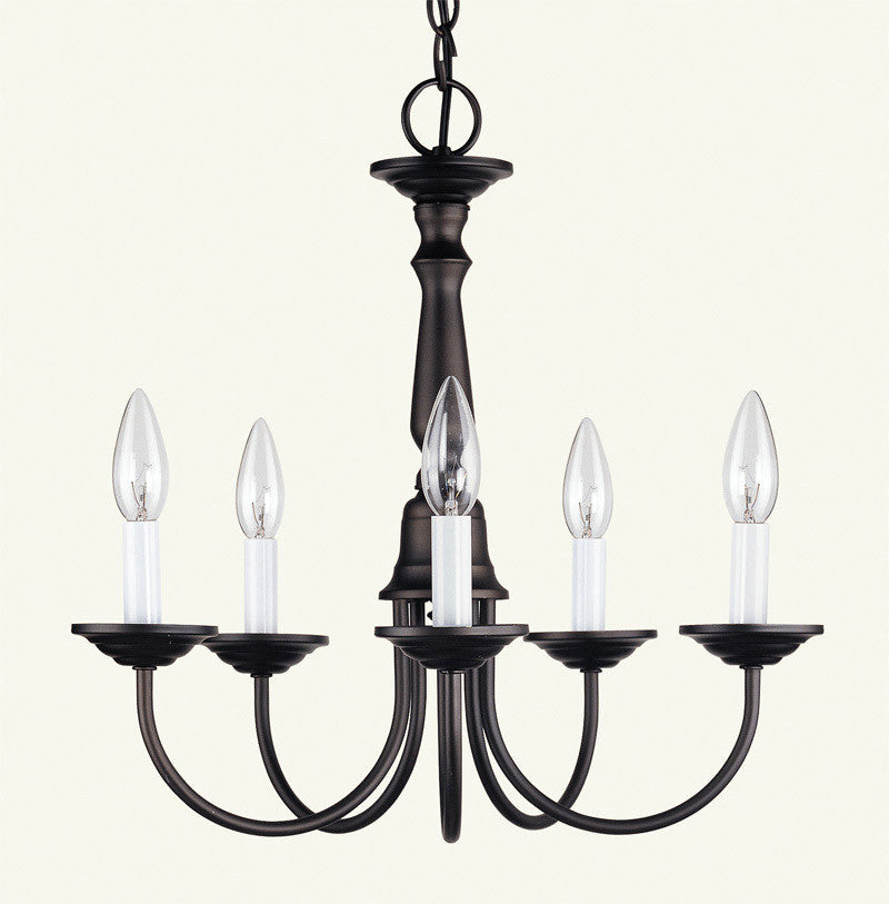 Livex Lighting Home Basics Collection 5 Light Bronze Chandelier in Bronze 6030-07