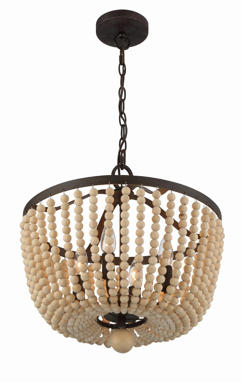 Crystorama Rylee 4 Light Forged Bronze Chandelier 604-FB