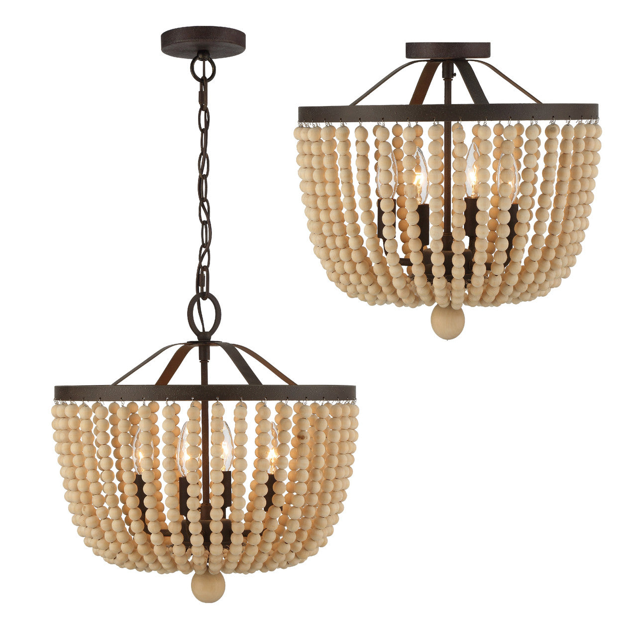 Crystorama Rylee 4 Light Forged Bronze Chandelier 604-FB