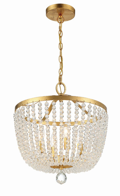 Crystorama Rylee 4 Light Antique Gold Chandelier 604-GA