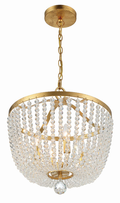 Crystorama Rylee 4 Light Antique Gold Chandelier 604-GA