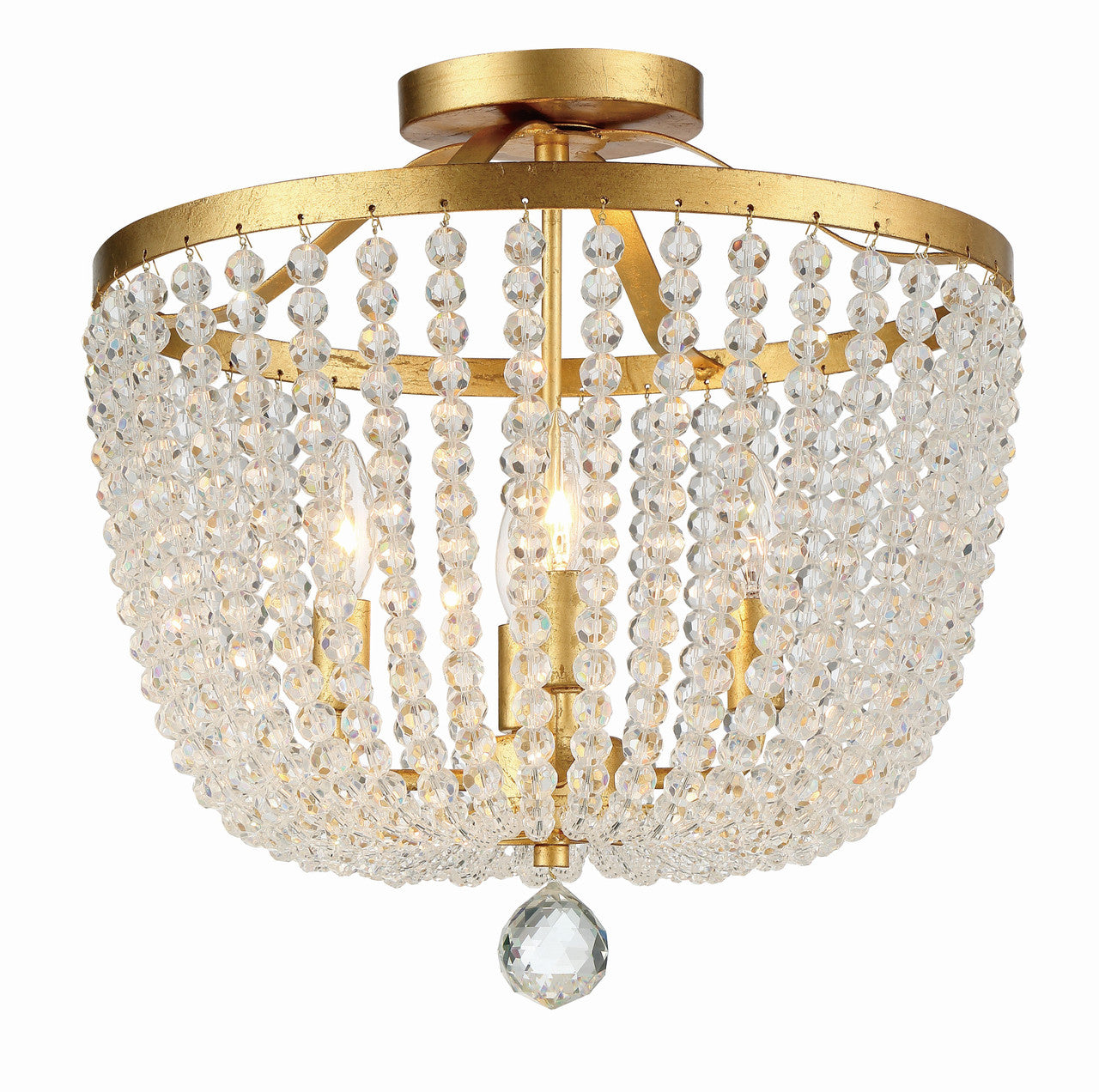 Crystorama Rylee 4 Light Antique Gold Ceiling Mount 604-GA_CEILING