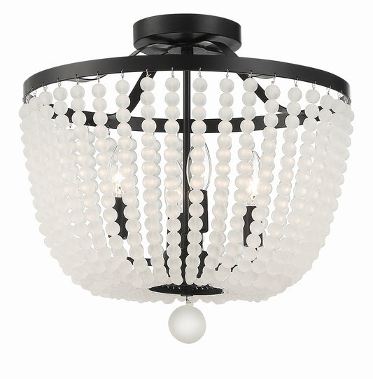 Crystorama Rylee 4 Light Matte Black Frosted Beads Ceiling Mount 604-MK-FR_CEILING