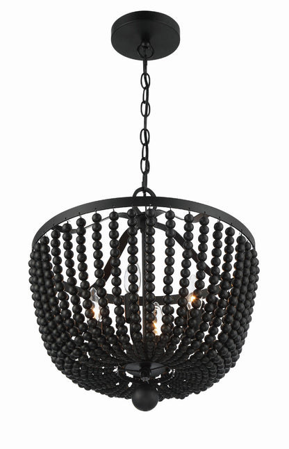 Crystorama Rylee 4 Light Matte Black Chandelier 604-MK