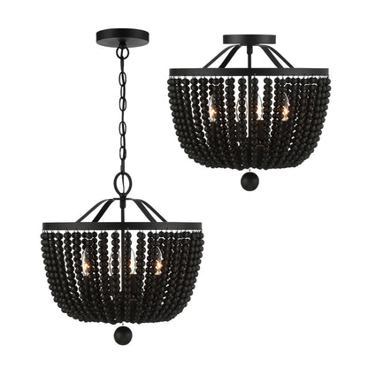 Crystorama Rylee 4 Light Matte Black Chandelier 604-MK