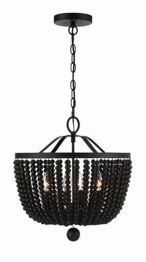 Crystorama Rylee 4 Light Matte Black Chandelier 604-MK