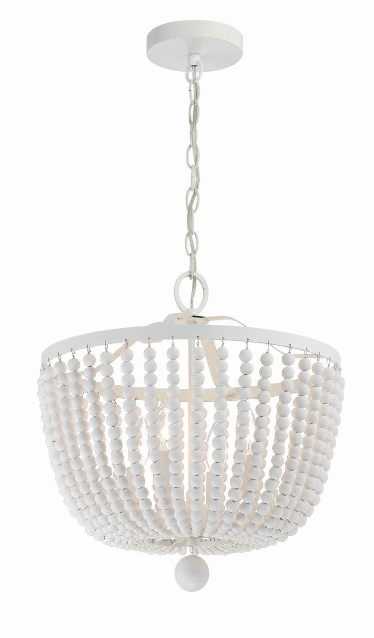 Crystorama Rylee 4 Light Matte White Chandelier 604-MT