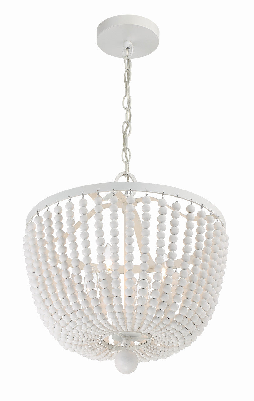 Crystorama Rylee 4 Light Matte White Chandelier 604-MT