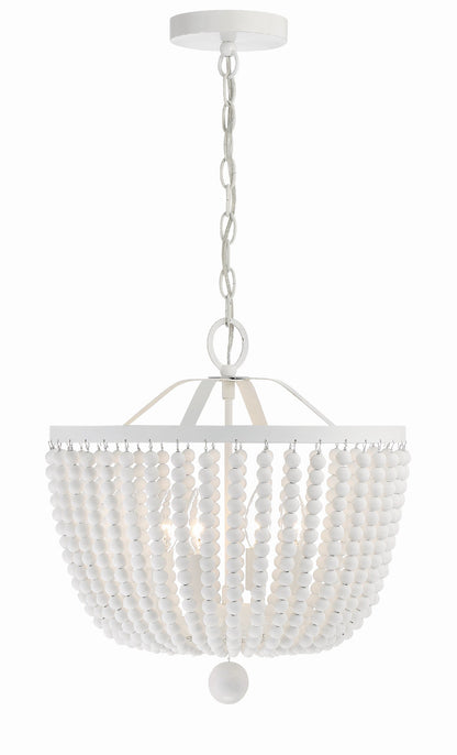 Crystorama Rylee 4 Light Matte White Chandelier 604-MT