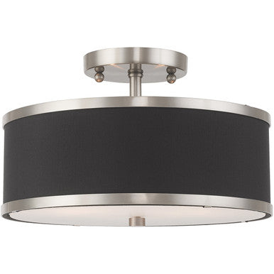 Livex Lighting Park Ridge Collection 2 Lt Brushed Nickel Ceiling Mount in Brushed Nickel 60402-91