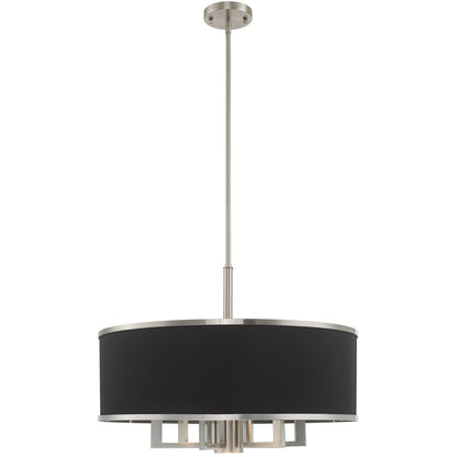 Livex Lighting Park Ridge Collection 7 Lt Brushed Nickel Pendant Chandelier in Brushed Nickel 60406-91