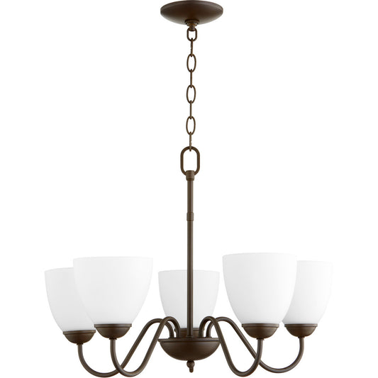 Quorum Chandelier in Oiled Bronze 6041-5-86