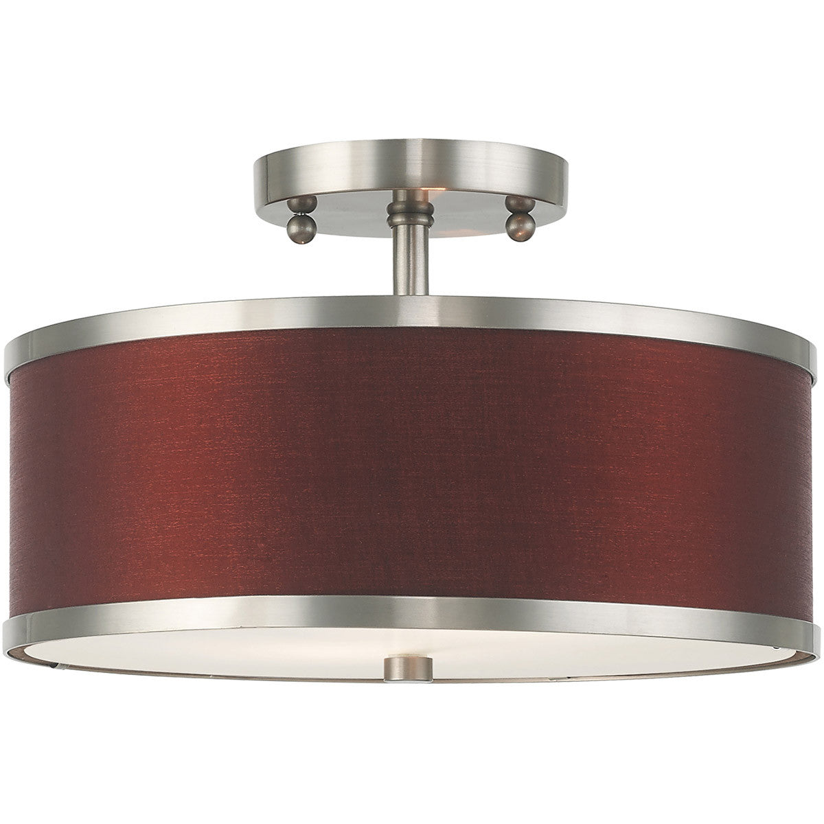 Livex Lighting Park Ridge Collection 2 Lt Brushed Nickel Ceiling Mount in Brushed Nickel 60412-91