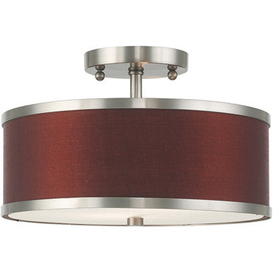 Livex Lighting Park Ridge Collection 2 Lt Brushed Nickel Ceiling Mount in Brushed Nickel 60412-91