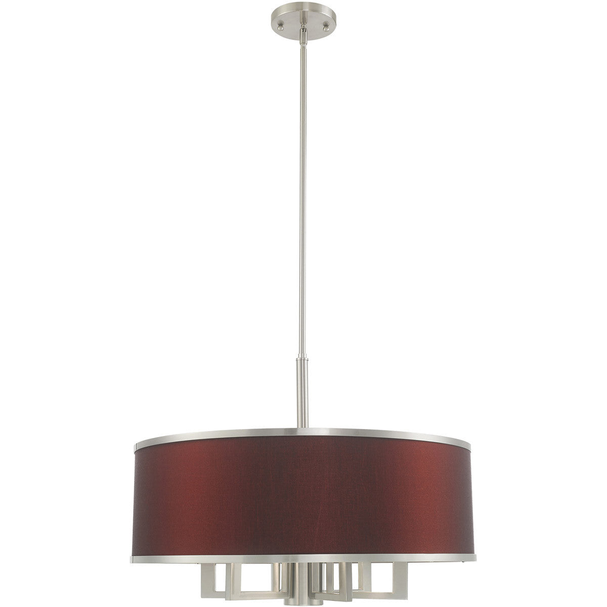 Livex Lighting Park Ridge Collection 7 Lt Brushed Nickel Pendant Chandelier in Brushed Nickel 60416-91