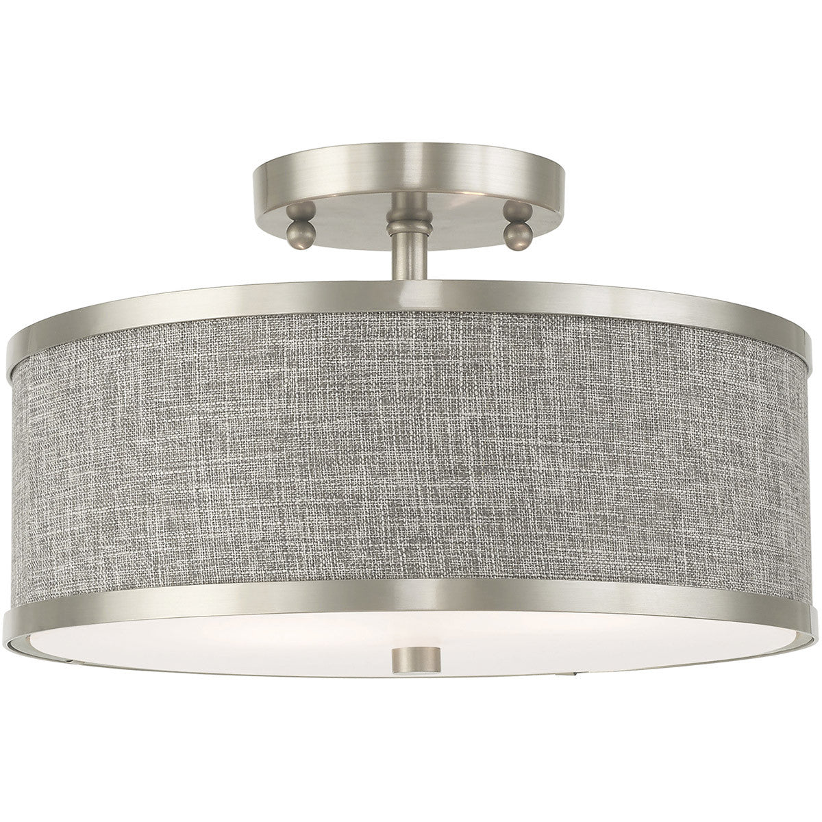 Livex Lighting Park Ridge Collection 2 Lt Brushed Nickel Ceiling Mount in Brushed Nickel 60422-91