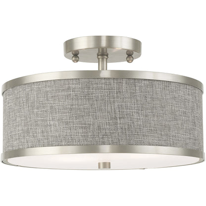 Livex Lighting Park Ridge Collection 2 Lt Brushed Nickel Ceiling Mount in Brushed Nickel 60422-91