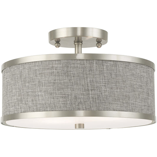 Livex Lighting Park Ridge Collection 2 Lt Brushed Nickel Ceiling Mount in Brushed Nickel 60422-91