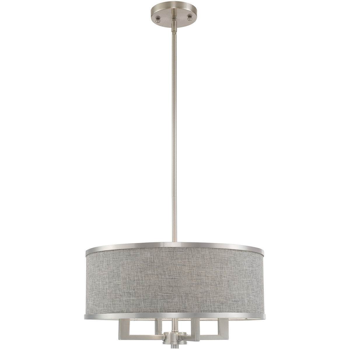 Livex Lighting Park Ridge Collection 4 Lt Brushed Nickel Pendant Chandelier in Brushed Nickel 60424-91