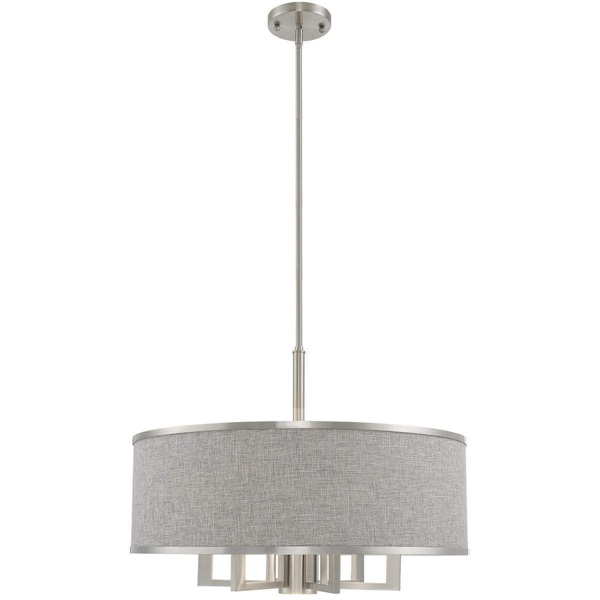 Livex Lighting Park Ridge Collection 7 Lt Brushed Nickel Pendant Chandelier in Brushed Nickel 60426-91