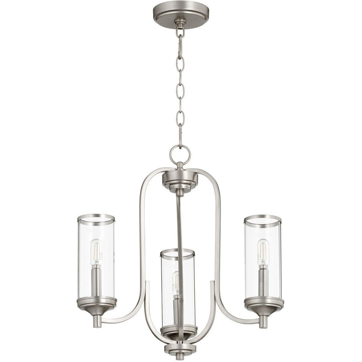 Quorum Collins Chandelier in Satin Nickel 6044-3-65