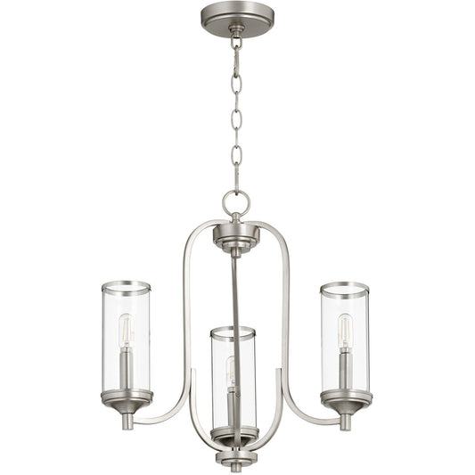 Quorum Collins Chandelier in Satin Nickel 6044-3-65