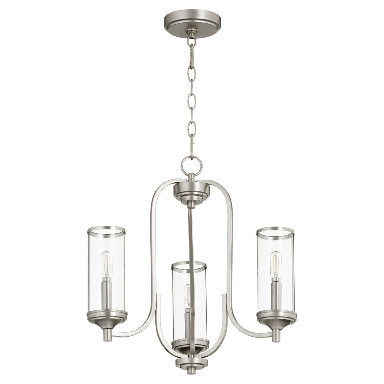 Quorum Collins Chandelier in Satin Nickel 6044-3-65