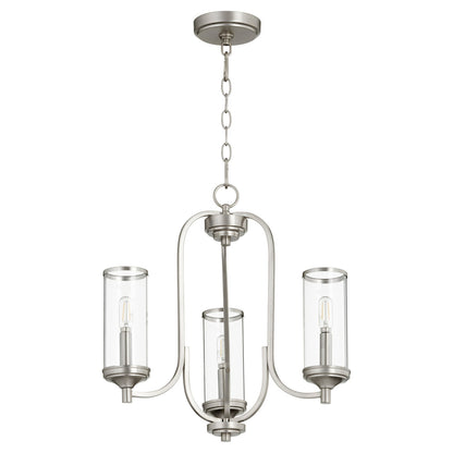 Quorum Collins Chandelier in Satin Nickel 6044-3-65