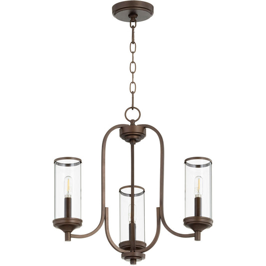 Quorum Collins Chandelier in Oiled Bronze 6044-3-86