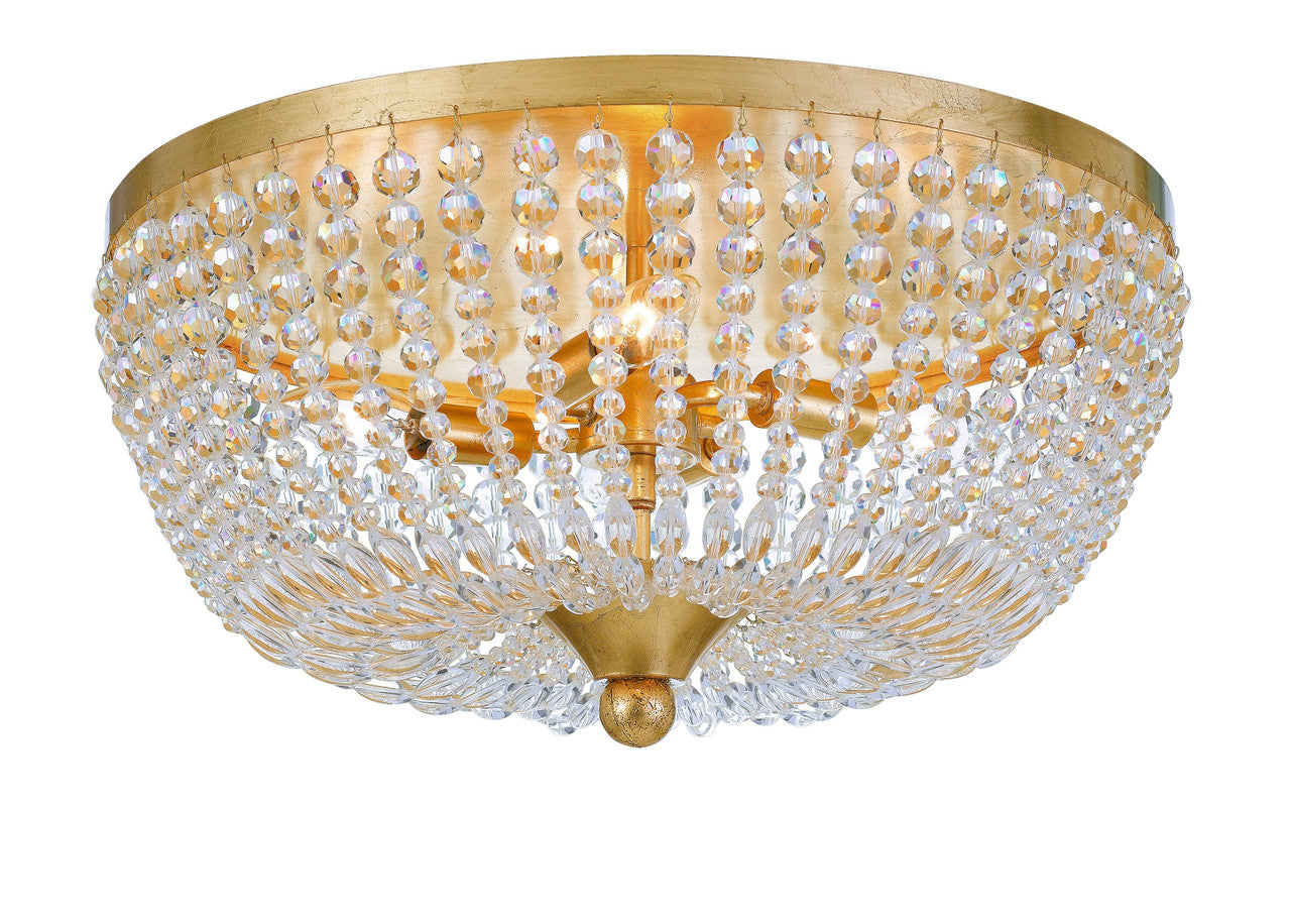 Crystorama Rylee 4 Light Antique Gold Ceiling Mount 605-GA