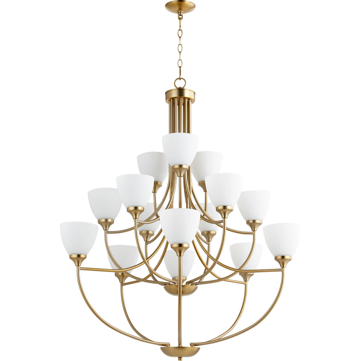 Quorum Enclave Chandelier in Aged Brass 6059-15-80