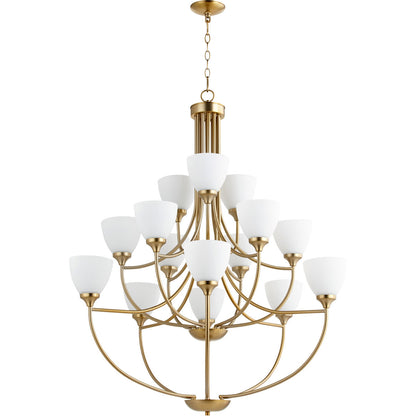 Quorum Enclave Chandelier in Aged Brass 6059-15-80