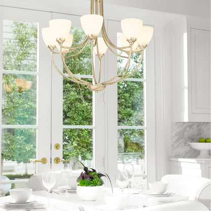 Quorum Enclave Chandelier in Aged Silver Leaf 6059-8-60