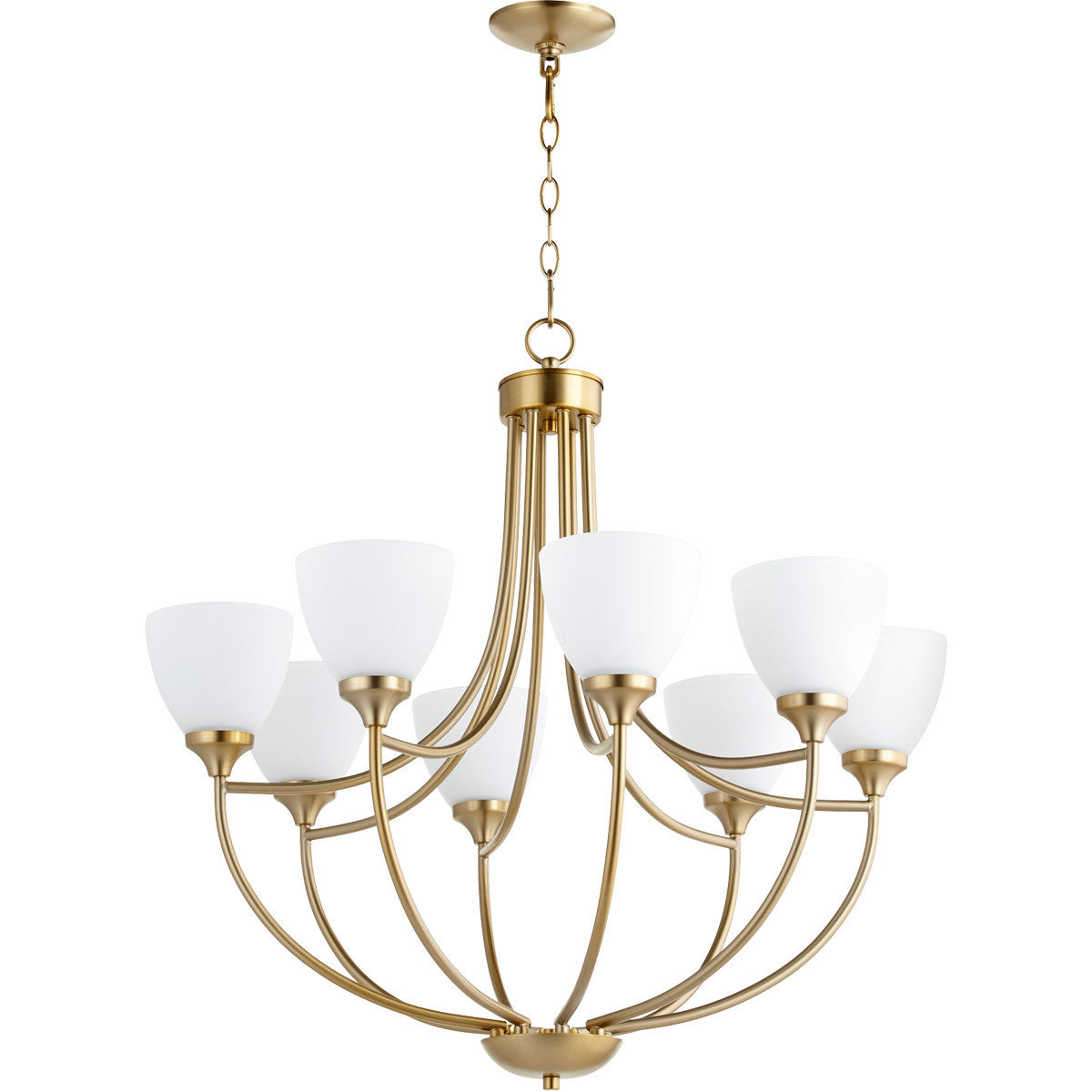 Quorum Enclave Chandelier in Aged Brass 6059-8-80