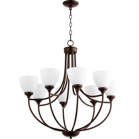 Quorum Enclave Chandelier in Oiled Bronze 6059-8-86