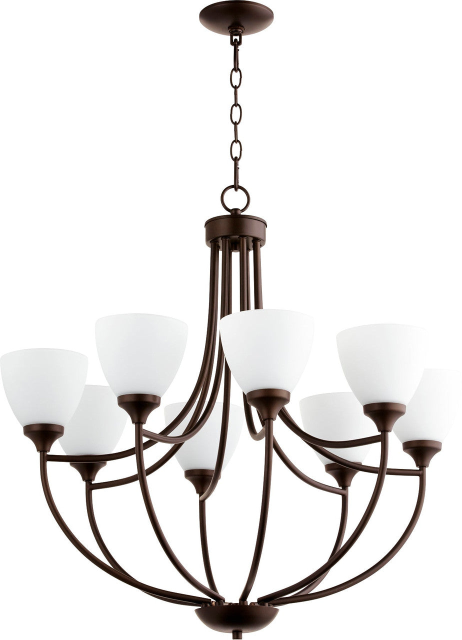 Quorum Enclave Chandelier in Oiled Bronze 6059-8-86