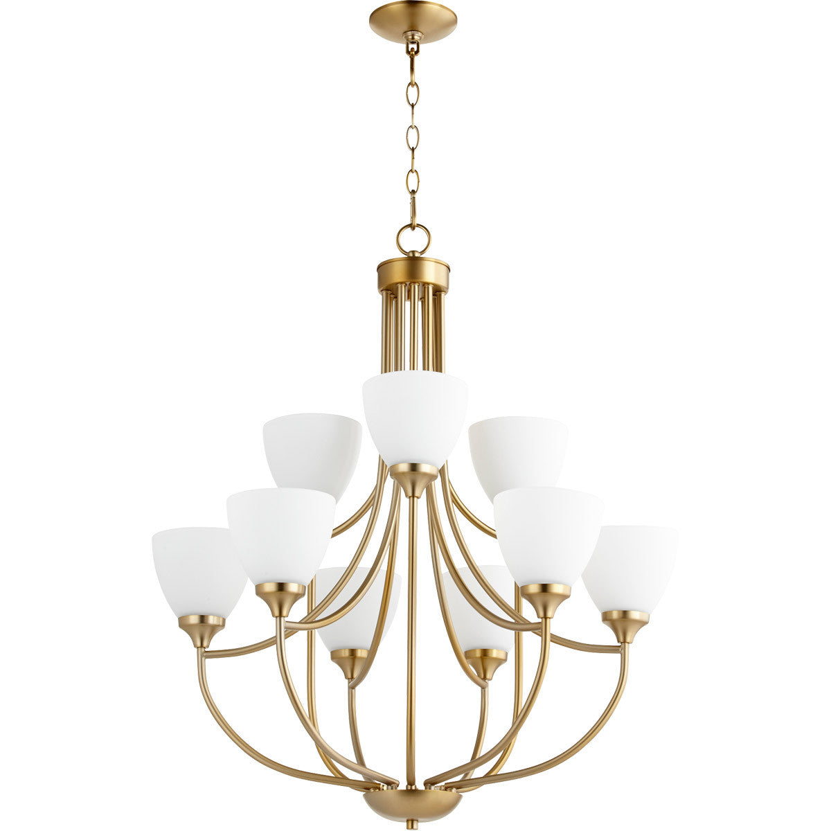 Quorum Enclave Chandelier in Aged Brass 6059-9-80