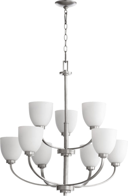 Quorum Reyes Chandelier in Classic Nickel 6060-9-64