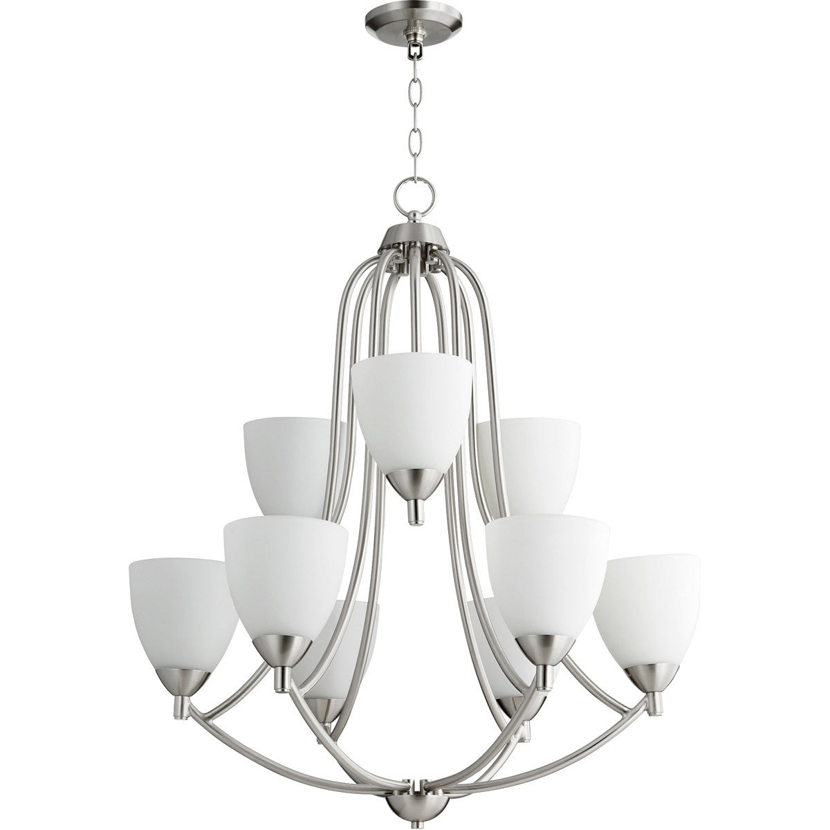 Quorum Barkley Chandelier in Satin Nickel 6069-9-65