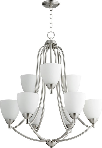 Quorum Barkley Chandelier in Satin Nickel 6069-9-65